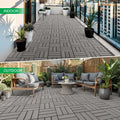 IDZO Interlocking Acacia Deck Tiles 9.6 SQFT, 10PCS, Gray, Checker