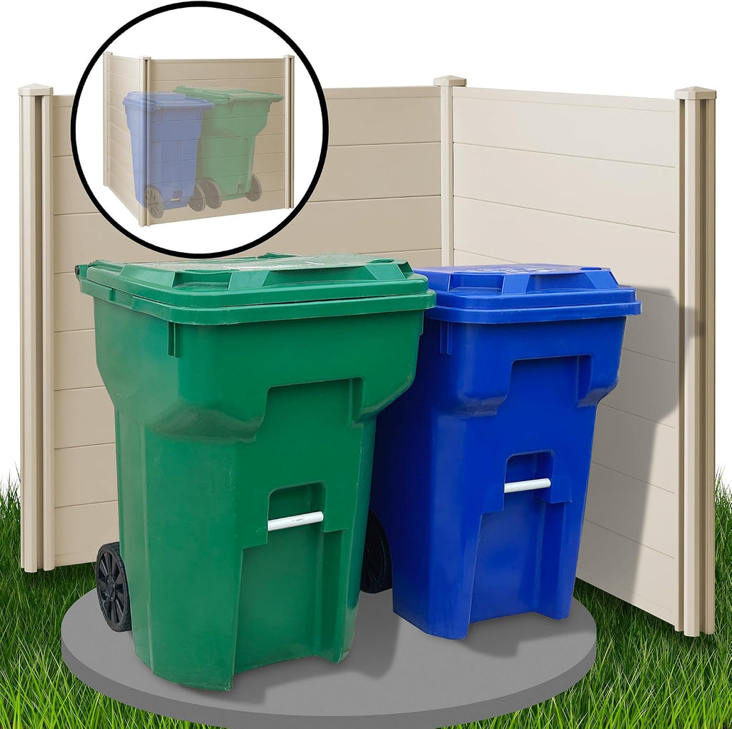 Casafield 48" x 48" Privacy Screen - Outdoor Vinyl Fence Panel Enclosure for AC/Trash Bins/Pool Equipment - Tan