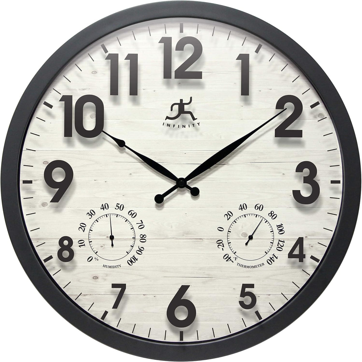 Concordia 17.5-Inch Indoor/Outdoor Waterproof Wall Clock with Built-in