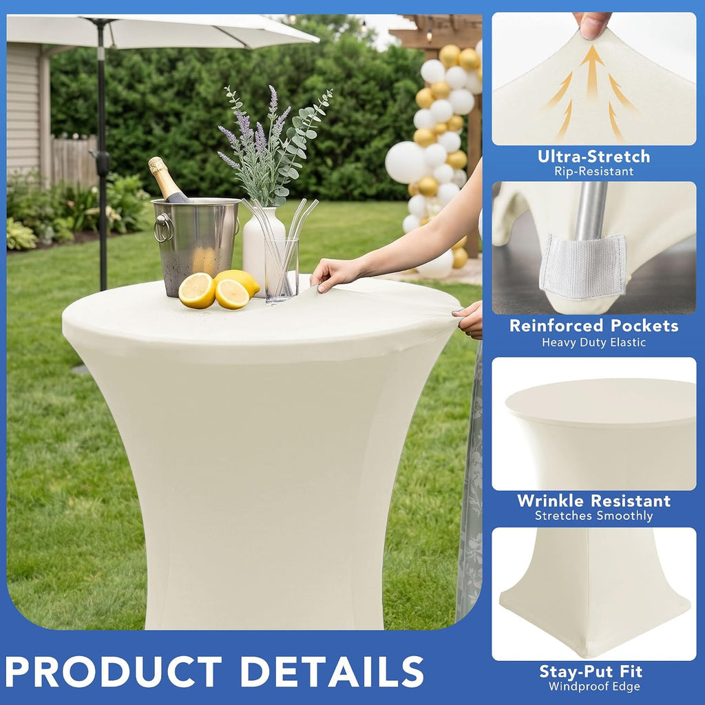 cocktail table covers-spandex round high top table cloths shown in use