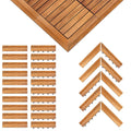 PrimeZone Solid Acacia Wood Edge Trim Set for Interlocking Deck Tiles
