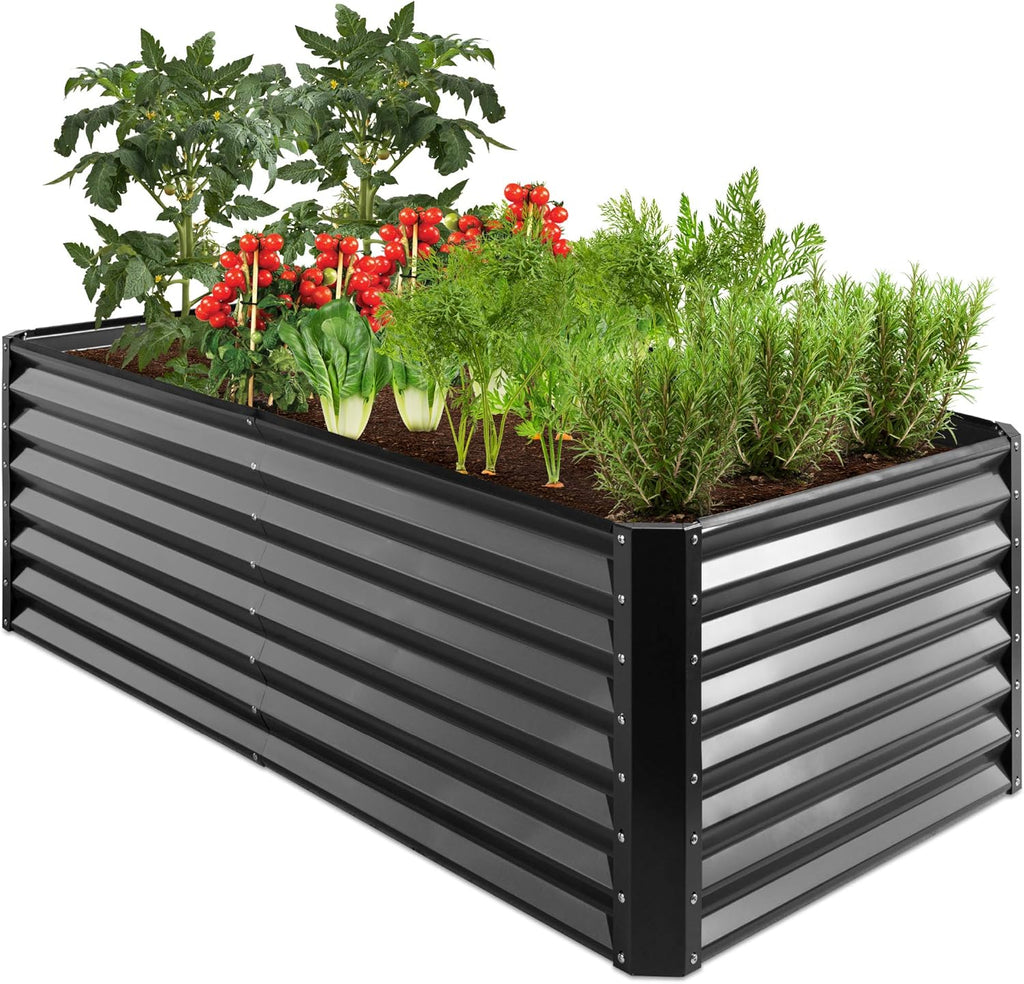 Best Choice Products 6x3x2ft Outdoor Metal Raised Garden Bed, Deep Root Box Planter for Vegetables, Flowers, Herbs, 269 Gallon Capacity, 100% Non Toxic Materials - Gray