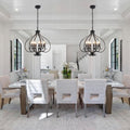 Black Farmhouse Chandelier for Dining Room,19.68",6 Lights,E12