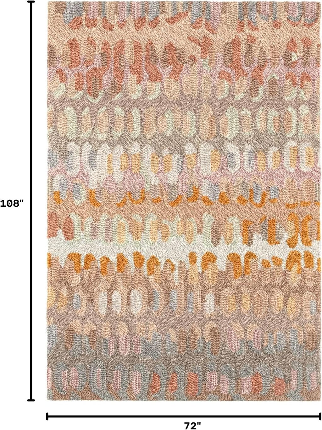 Dash & Albert Paint Chip Stone Geometric Hand Micro Hooked Wool Rug, 6'x9'