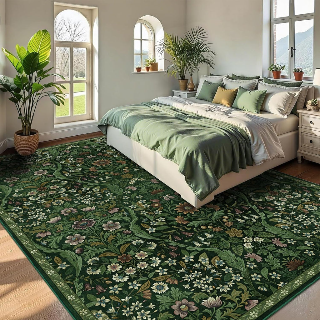 8x10 Large Area Rug Floral Botanical Boho Carpet for Living Room