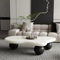 40" Modern Coffee Table Cloud Shape Low Center Table Cute Irregular