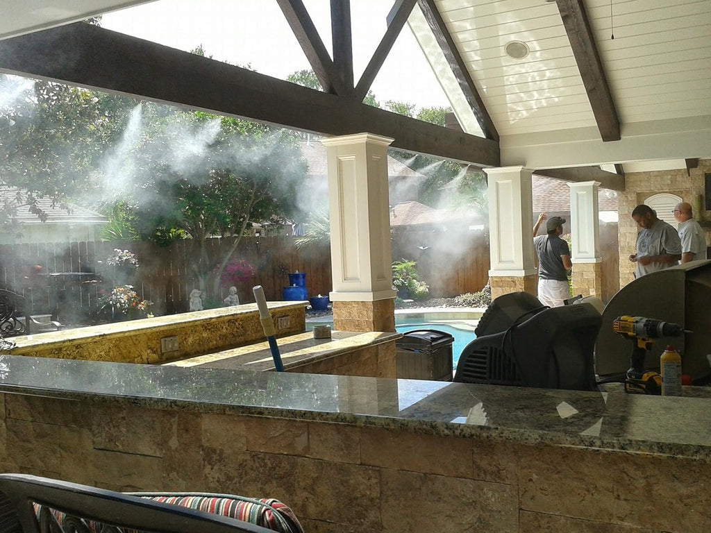 Patio Misting Kit Assembly - Make your own Misting System - Easy to build and Install - 5 Minute Installation (84Ft - 24 Nozzles)