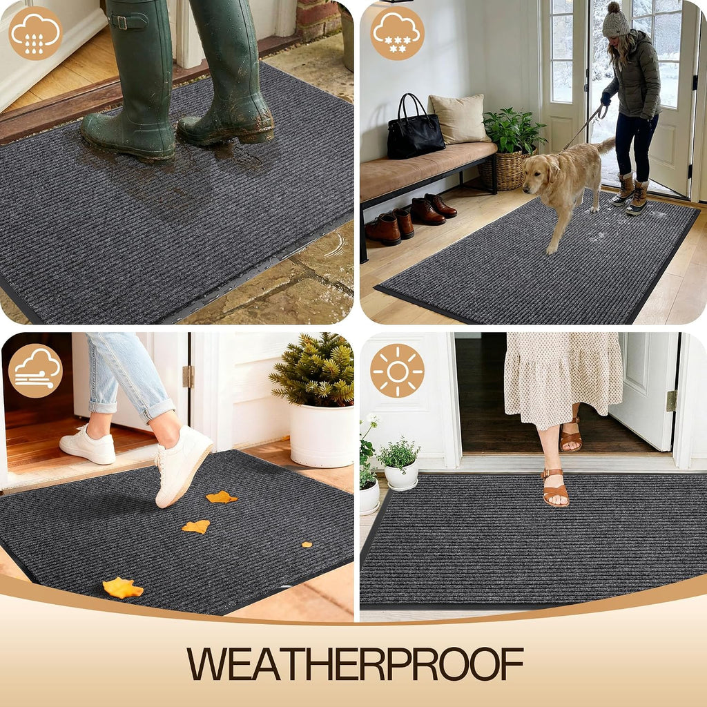 Amyracel Front Door Mat, Heavy Duty Waterproof Indoor Outdoor Doormat 3'x4'