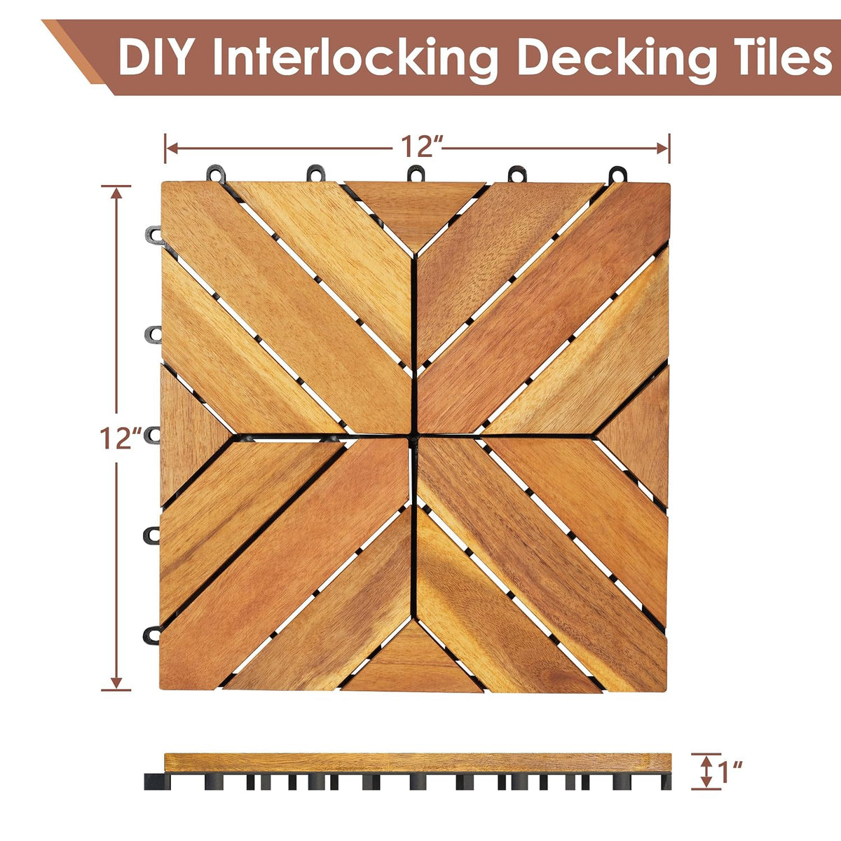 primezone 54 pcs solid acacia wood interlocking patio shown in use