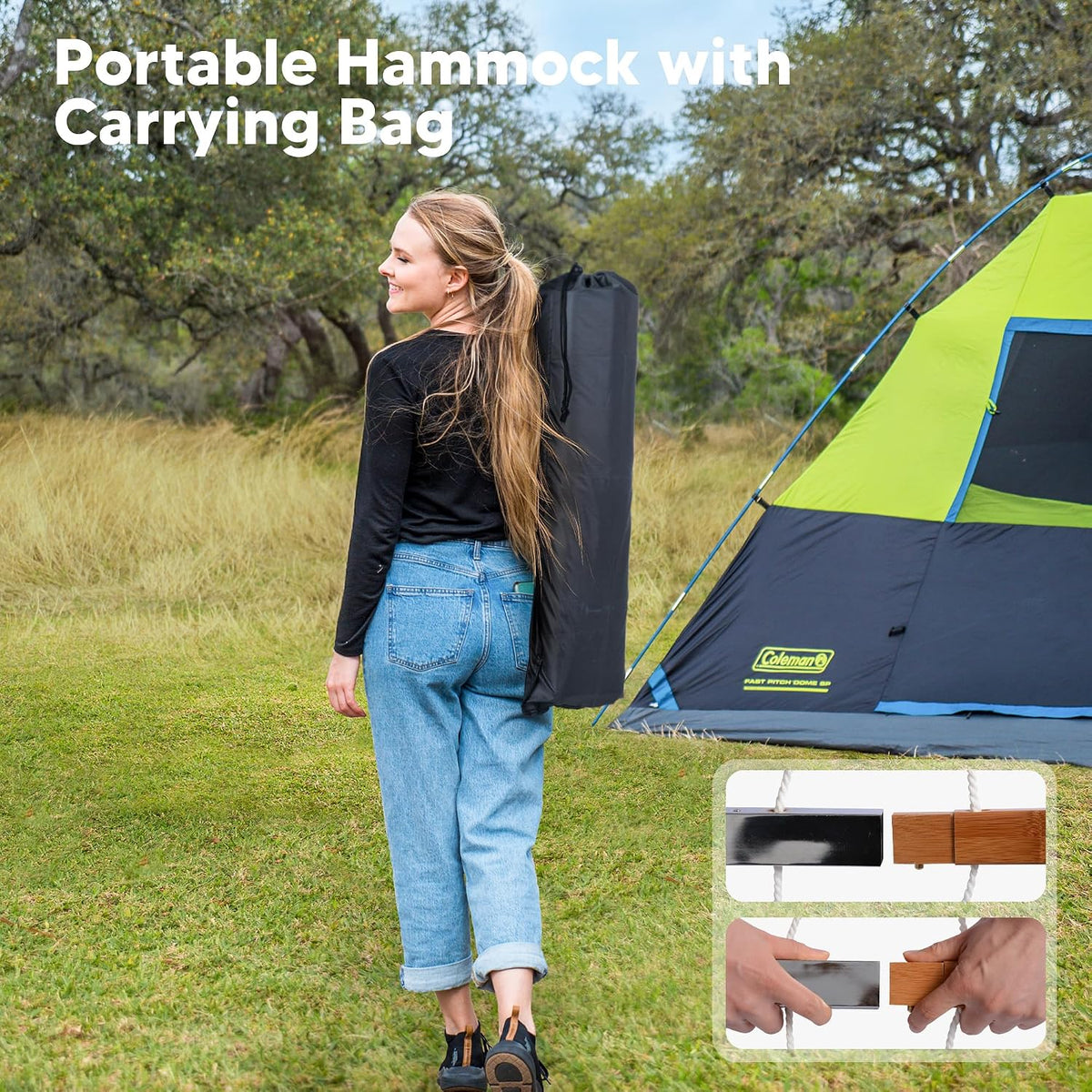 SUNCREAT Hammocks Two Person Tree Hammock, 450lbs Capacity, Navy