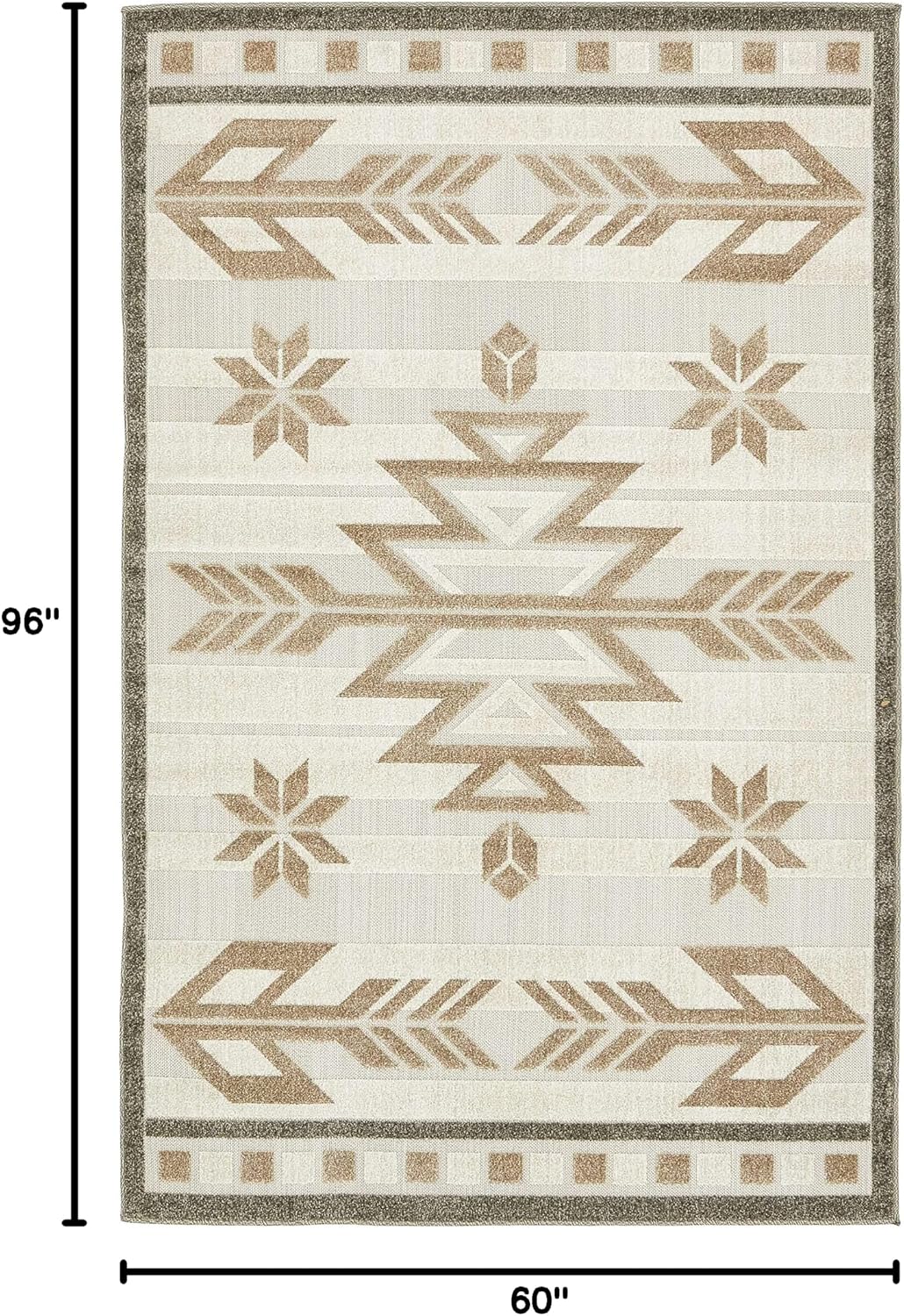 Unique Loom Outdoor Modern Collection Area Rug - Albuquerque (5' x 8' Rectangle, Beige/ Brown)