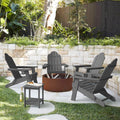 LUE BONA Folding Adirondack Chairs Set of 4, Gray HDPS Fire Pit Chairs