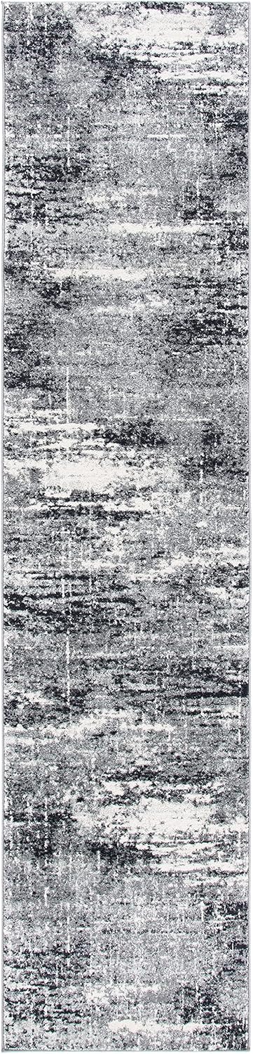 SAFAVIEH Evoke Collection Runner Rug - 2'2" x 11', Ivory & Dark Grey, Modern Abstract Design, Non-Shedding & Easy Care, Ideal for High Traffic Areas in Living Room, Bedroom (EVK272G)
