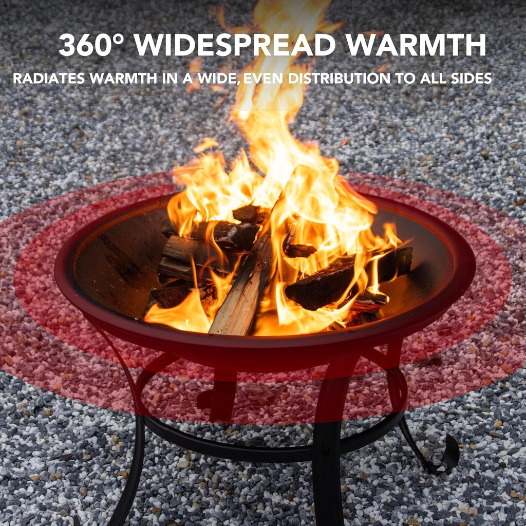 Panovue 22 in Firepit for Outside Outdoor Small Fire Pit with Mesh Lid