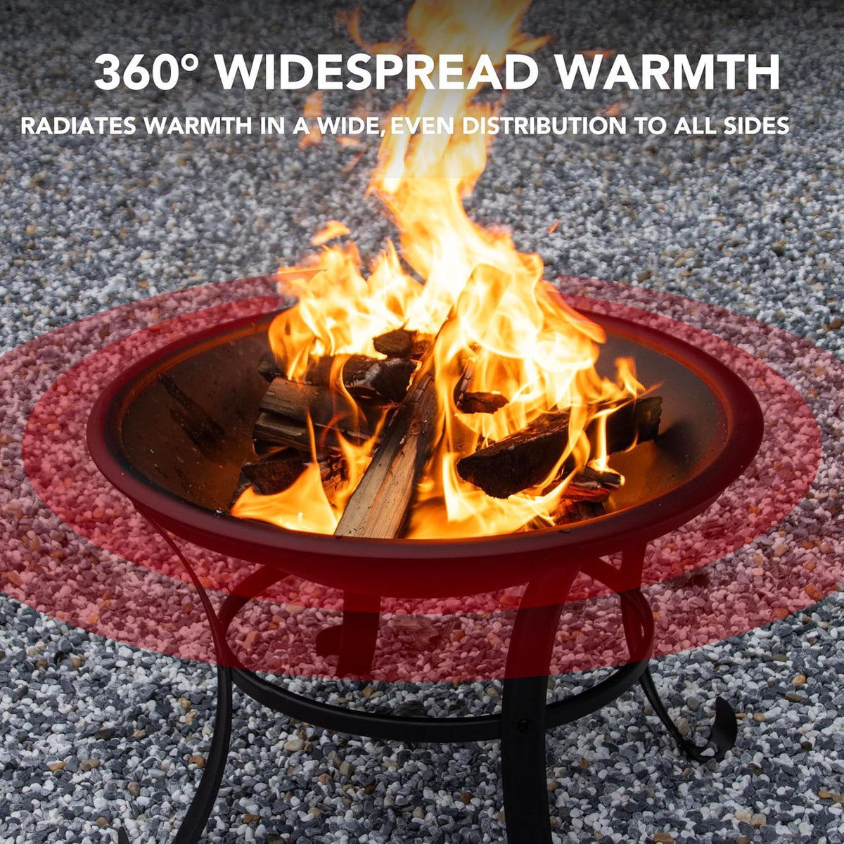 Panovue 22 in Firepit for Outside Outdoor Small Fire Pit with Mesh Lid