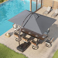 Grand patio 10x13 FT Large Cantilever Umbrella with Base & Cover, Gray