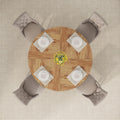 Tribesigns 47 inch Round Dining Table Wood Kitchen Table for Dining Room, 47" Dinner Room Tables for 4-6, Farmhouse Accent Furniture with Wooden Tabletop and Cross Base, Brown+Black