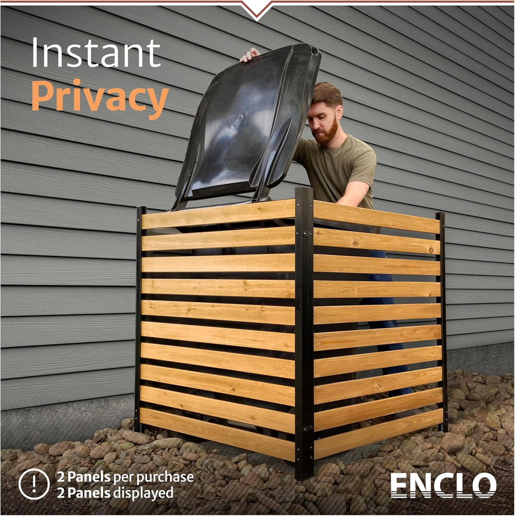 Enclo Charleston Privacy Screen, Cedar Wood, DIY No Dig Screen Kit