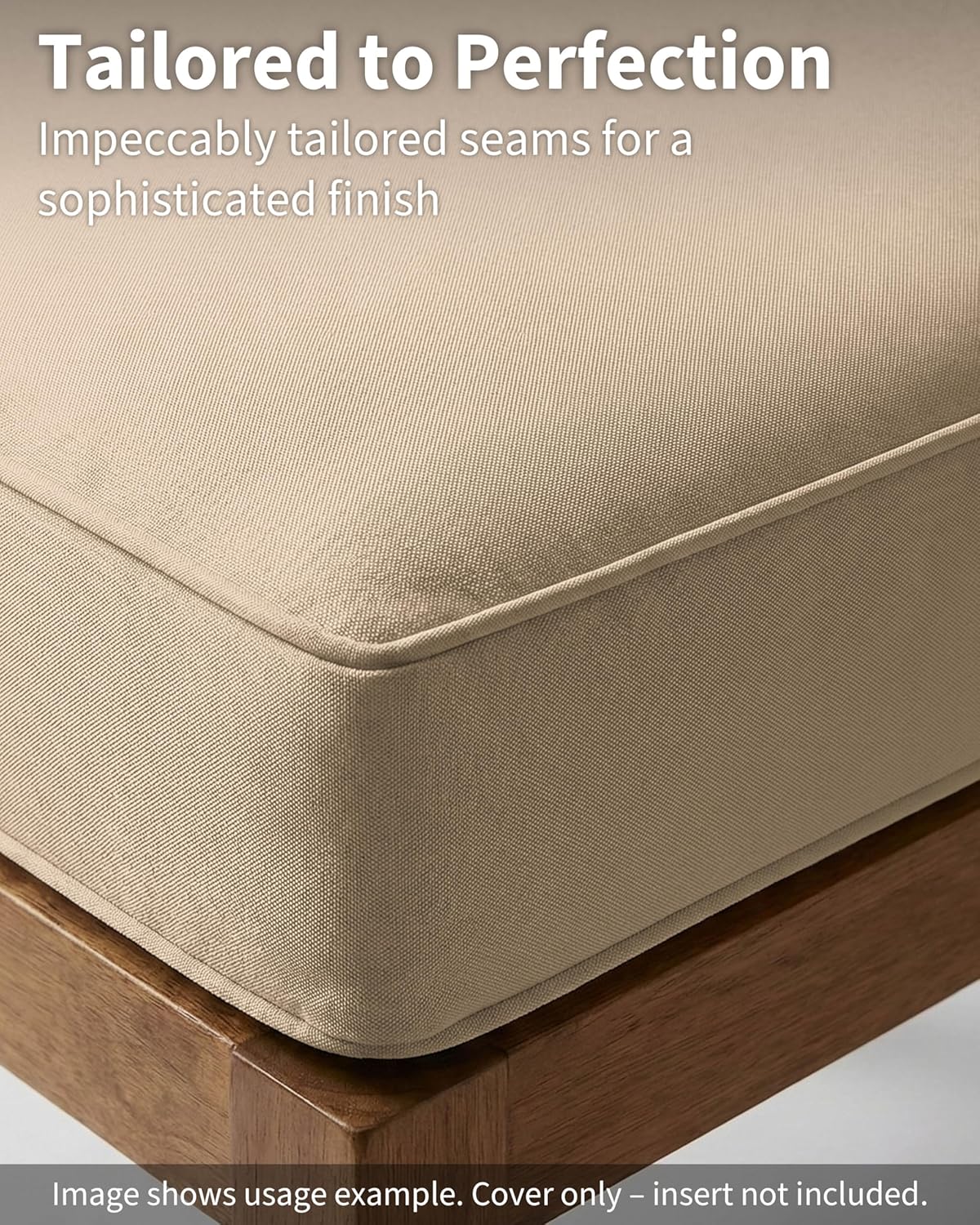 Thick Outdoor Back&Seat Cushion Covers 19×19×3in 12Pcs for Patio Furniture with Zipper Closure and Handle, Waterproof Replacement Slipcover for Garden Rattan Chair Sofa, Sand