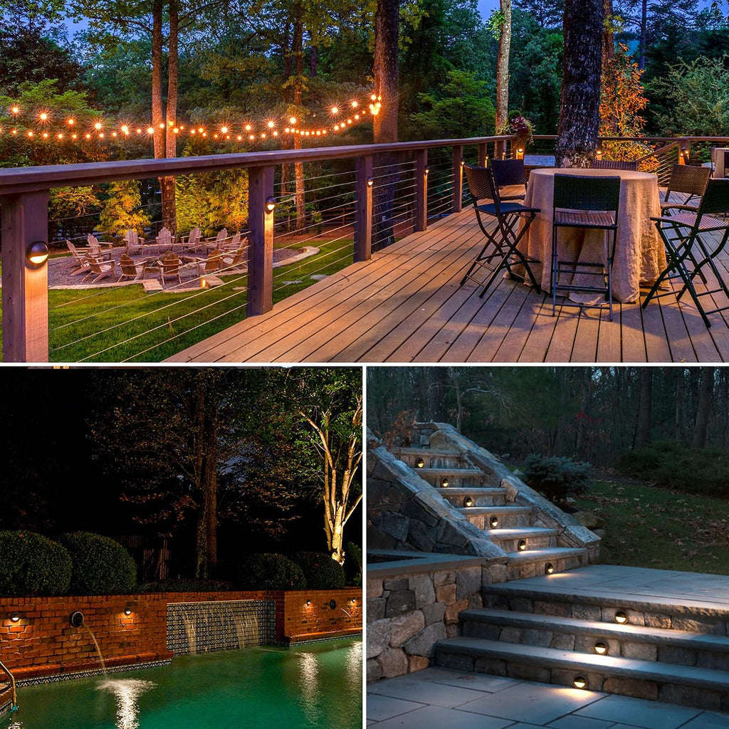 sunvie 4" low voltage deck lights 3000k 5w on a desk or shelf