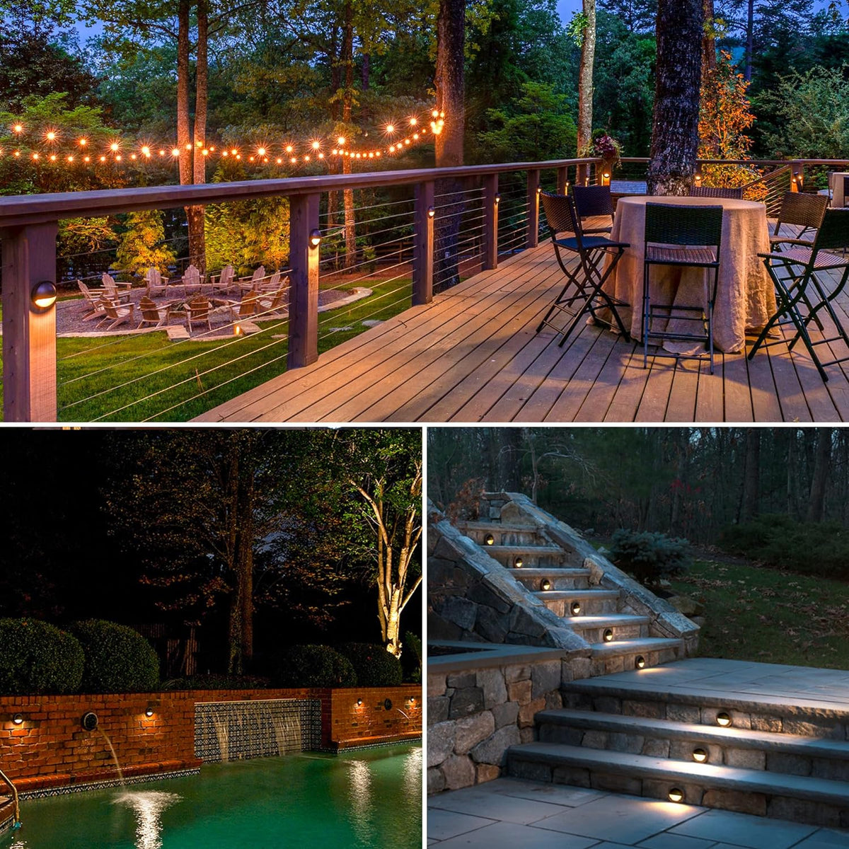 sunvie 4" low voltage deck lights 3000k 5w on a desk or shelf