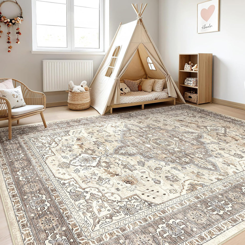 loongrug 8x10 area rugs washable vintage boho living on a desk or shelf