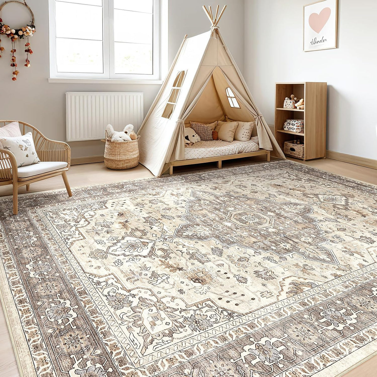 loongrug 8x10 area rugs washable vintage boho living on a desk or shelf