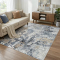 WITSHOCK 5x7 Area Rug Washable Abstract Rugs for Living Room Blue/Brown