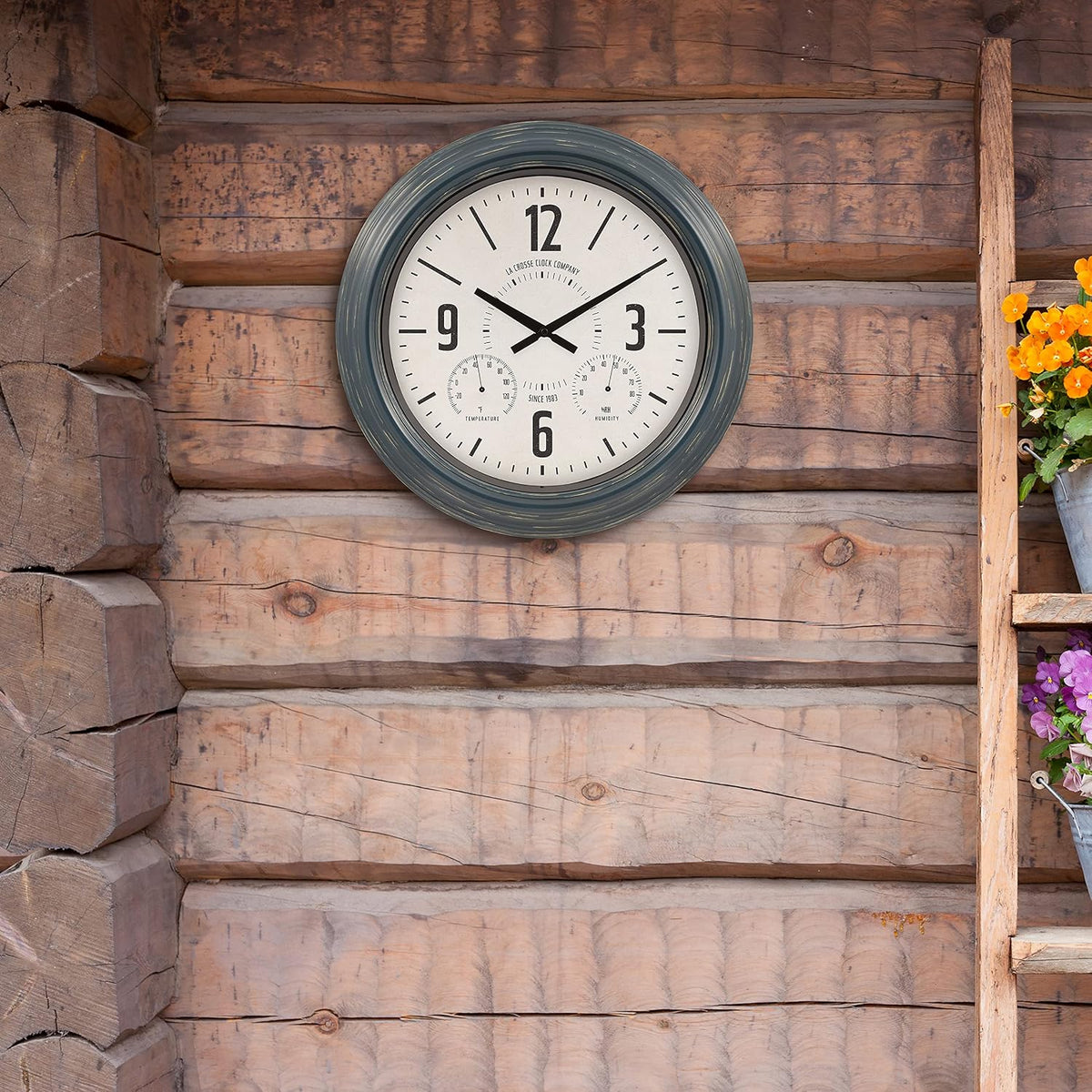 La Crosse Clock 433-3838 18.4" Hamilton Indoor/Outdoor Metal Analog Quartz Clock
