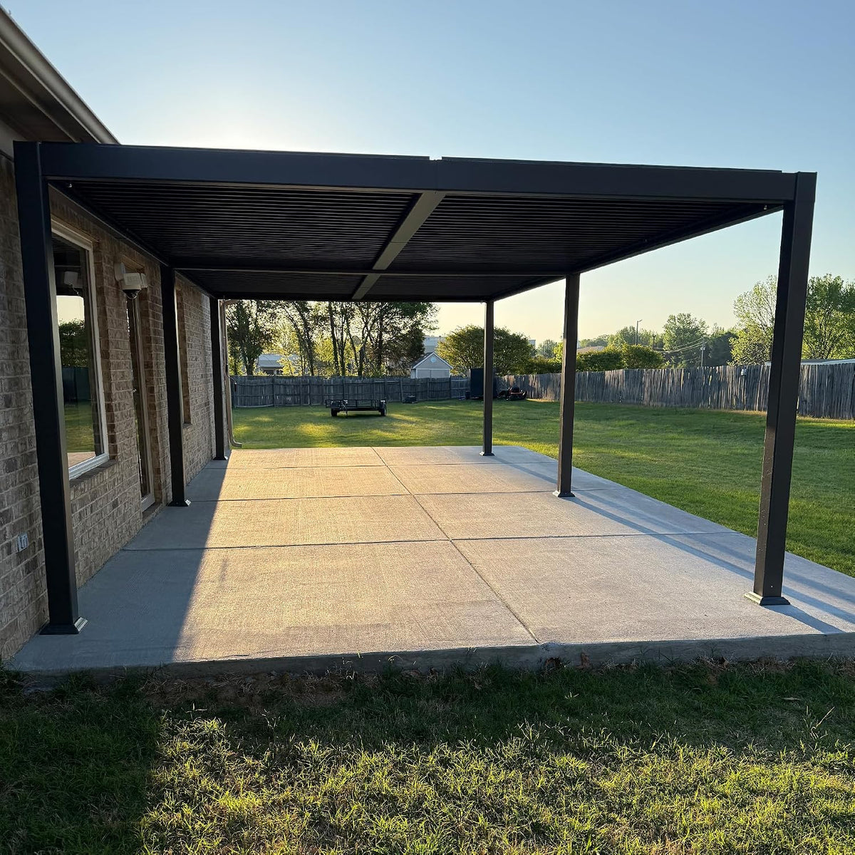 PURPLE LEAF Louvered Pergola 13' x 25' Large Pergola w/Independent Roof