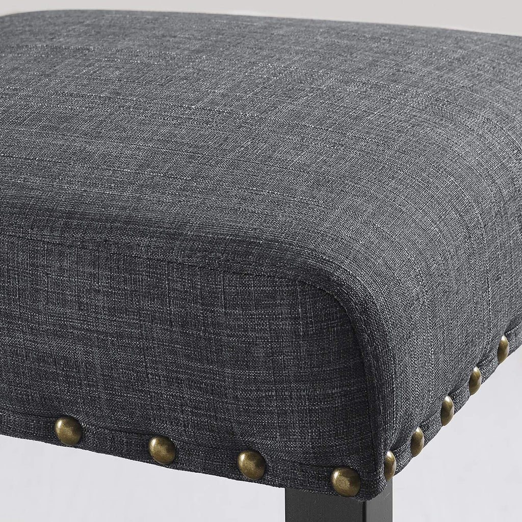 biony gray fabric counter height stools with nailhead, package contents