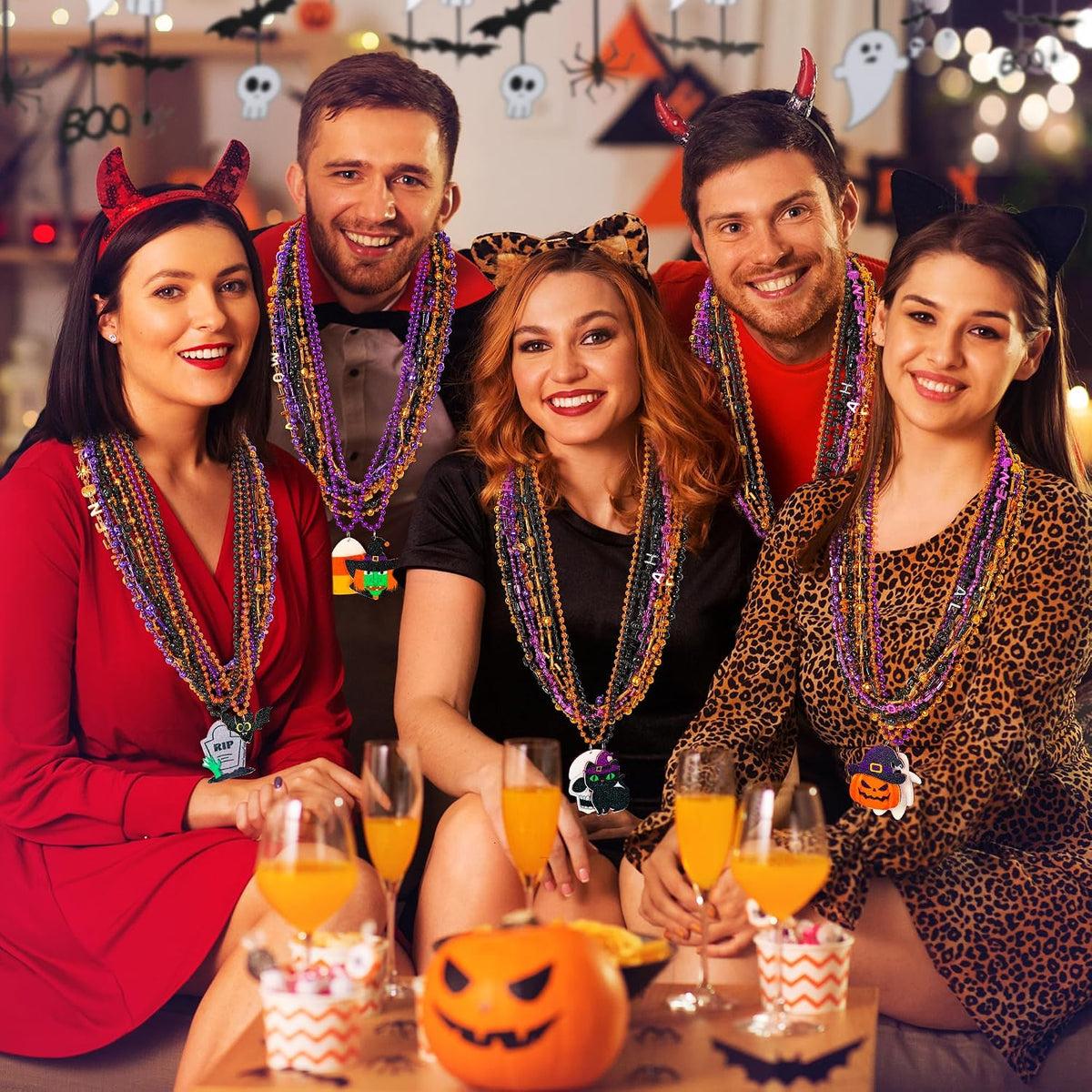 100PCS Halloween Necklaces Accessories, 24 Kinds Beads Party Favors Bulk