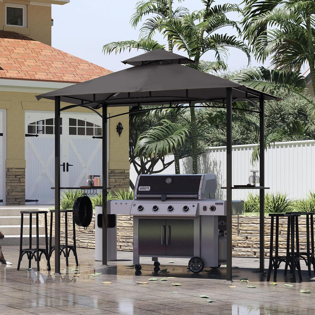 mastercanopy 8 x 5 grill gazebo outdoor bbq, side view