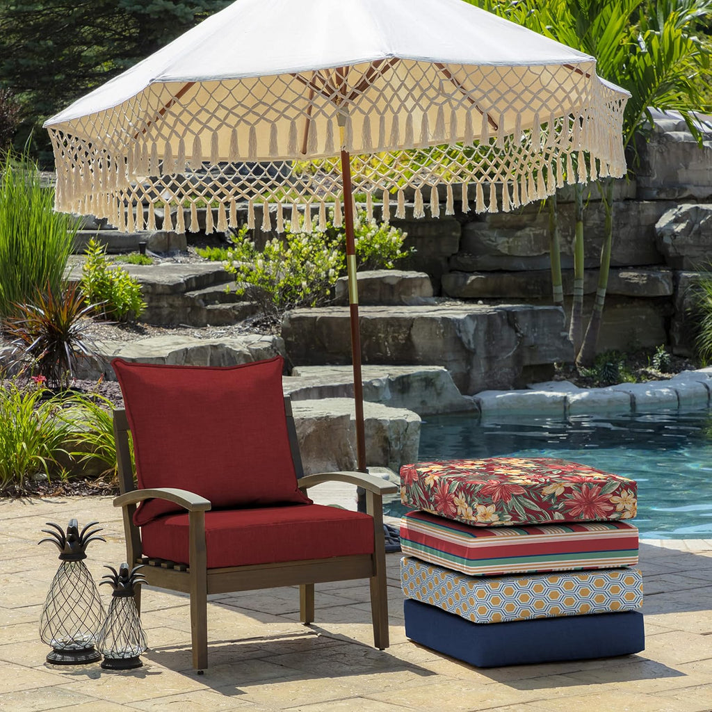 Arden Outdoor Deep Seat Cushion Set, 4-Pack, 22x24, Ruby Red