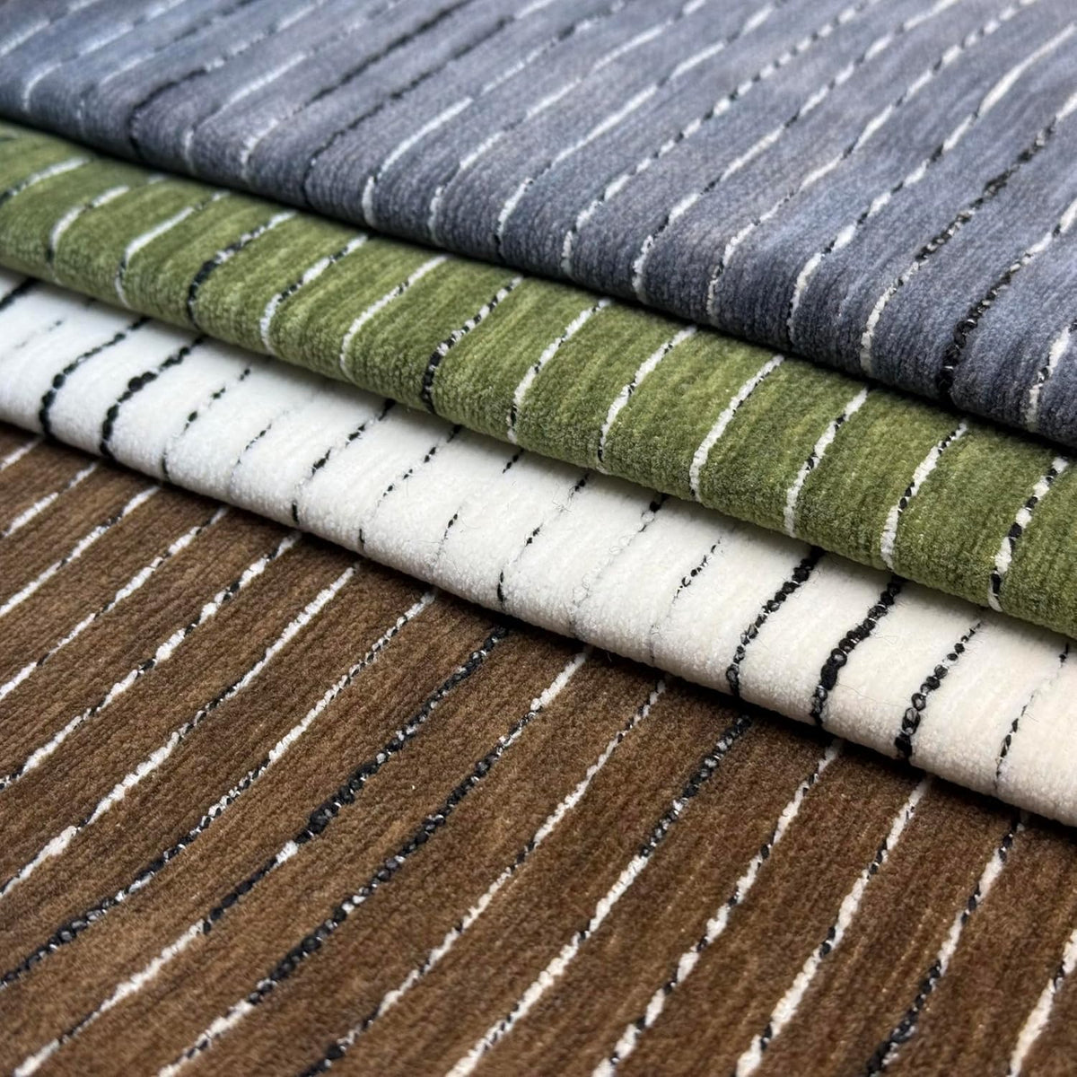 NUYECY Soft Chenille Decorative Large Pillow Covers 28x28 Set of 2,Green Neutral Couch Pillow Covers Striped Textured Farmhouse Pillowcases for Modern Home Decor Bed Sofa Living Room Bedroom