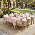 Softalker Gingham Rectangle Tablecloth with Tassel, Pink, 55" x 102"