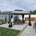 PURPLE LEAF Outdoor Gazebo 10' x 12' Hardtop Gazebo w/Drainage System