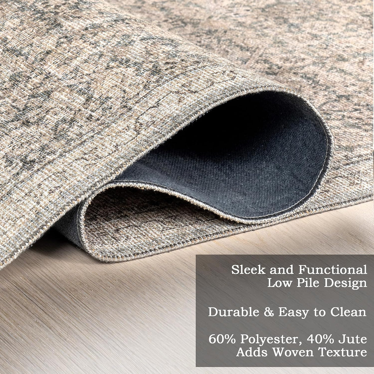 nuLOOM Cally Grey Medallion Power Loomed Area Rug, 10' x 13'