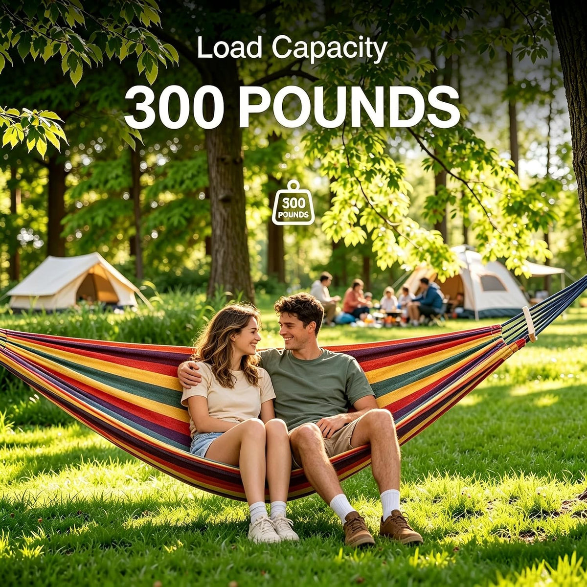 Double Hammock with Space Saving Steel Stand 400 lb Capacity, Portable Hammock Frame Stand Heavy Duty for 9 to 13Feet Hammocks, Carry Bag Included