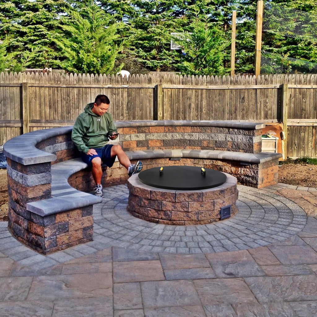 FEBTECH - 35" Round Fire Pit Cover Lid - Fits 32" Fire Pit Fireplace Lid