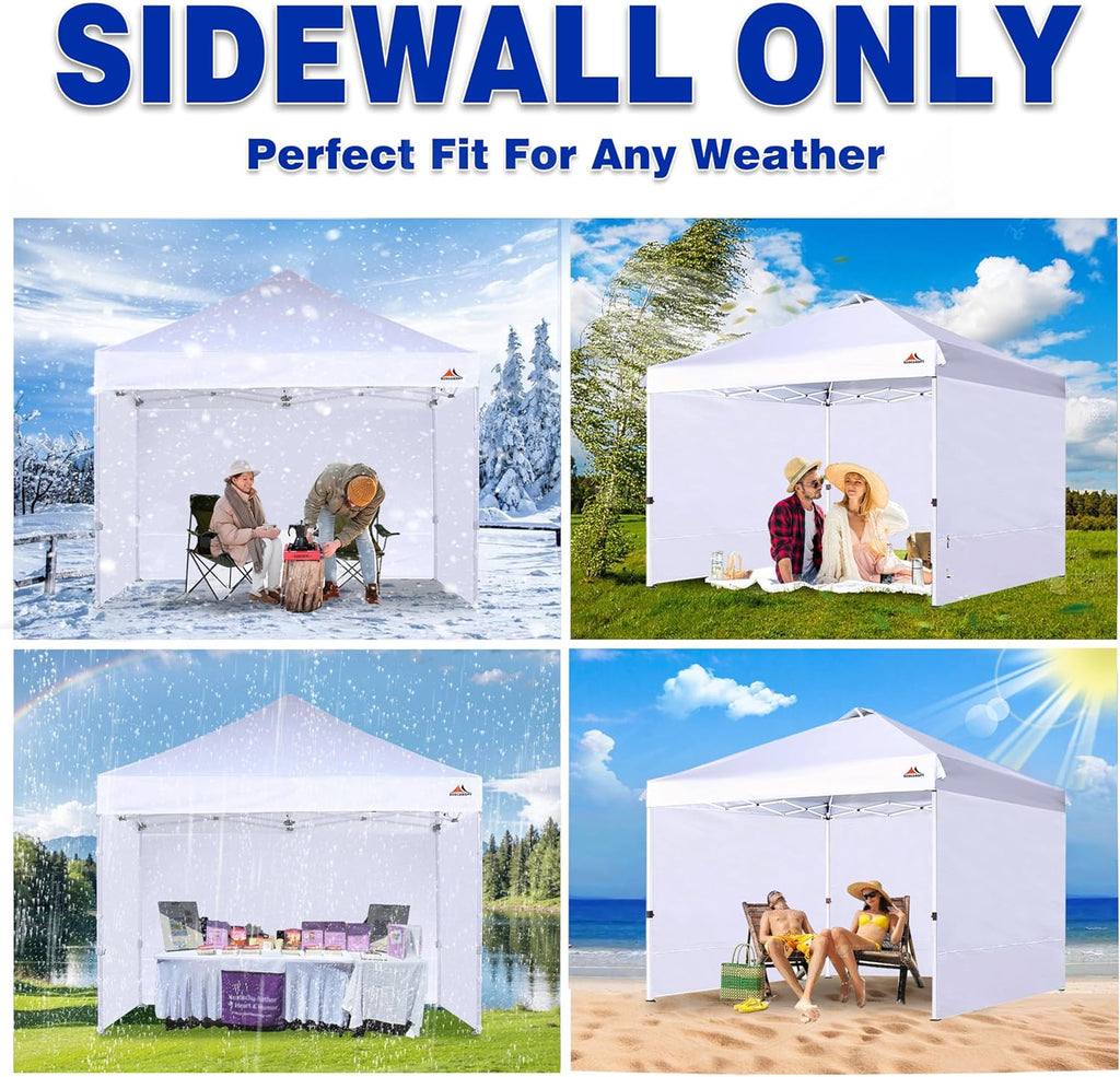SCOCANOPY Sidewalls for 10x10 Canopy Frame, 3 Pack SunWalls Only,White