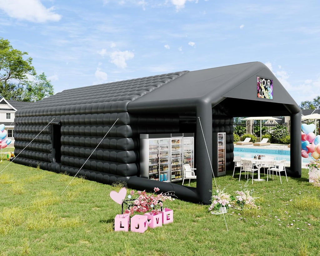 SPECRAFT 39 x 20 x 14 FT Black Inflatable Nightclub Tent with Pavilion