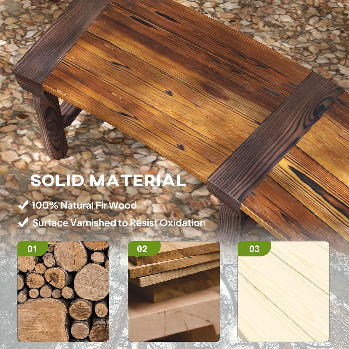 Outsunny Wooden Garden Bench Semicircular Round Outdoor Tree Bench Brown