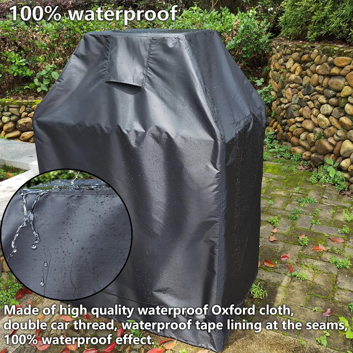Outdoor Fireplace Cover 100% Waterproof - 37"W x 26"D x 56"H