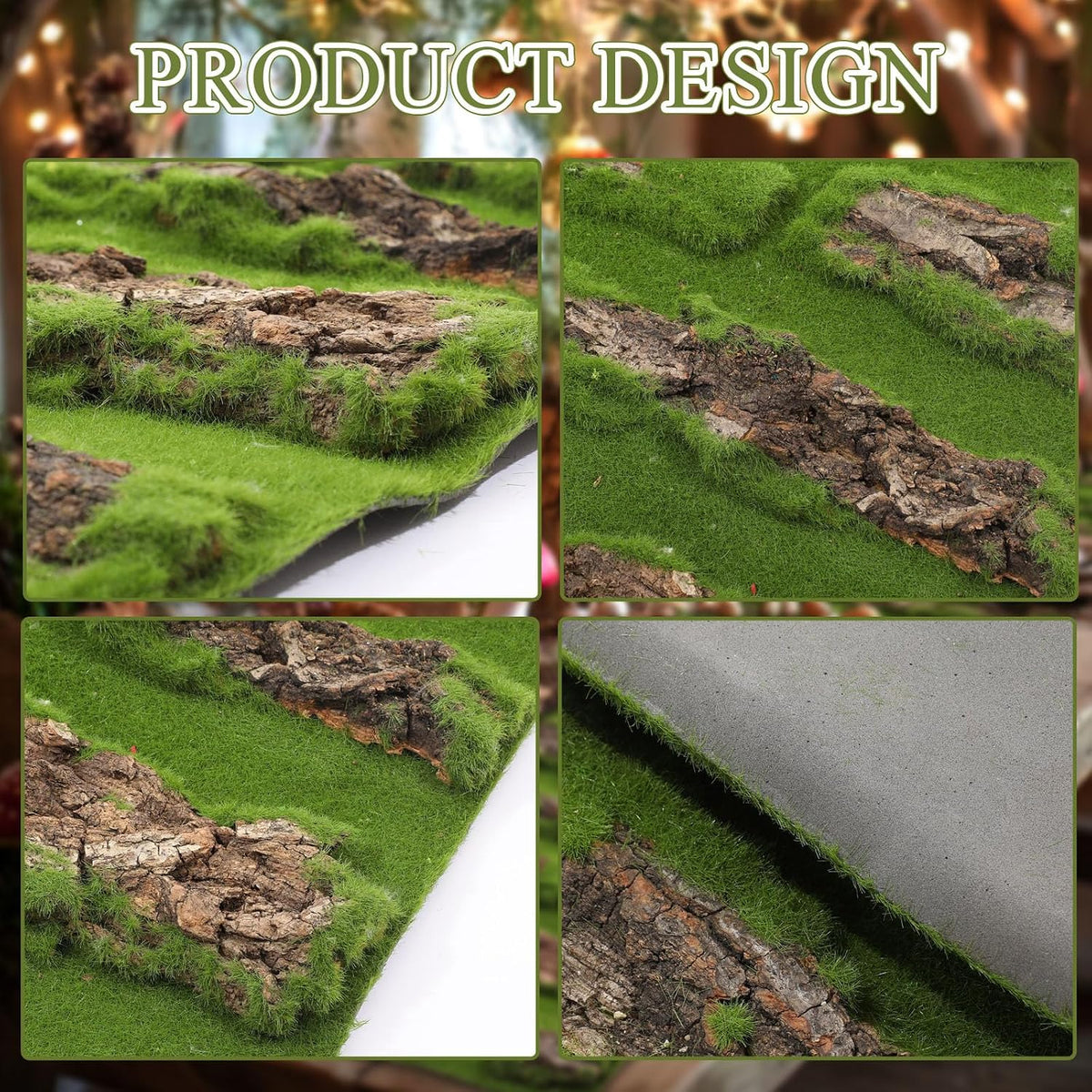 1 Pcs Fake Moss Bark Table Runner Halloween Enchanted Forest