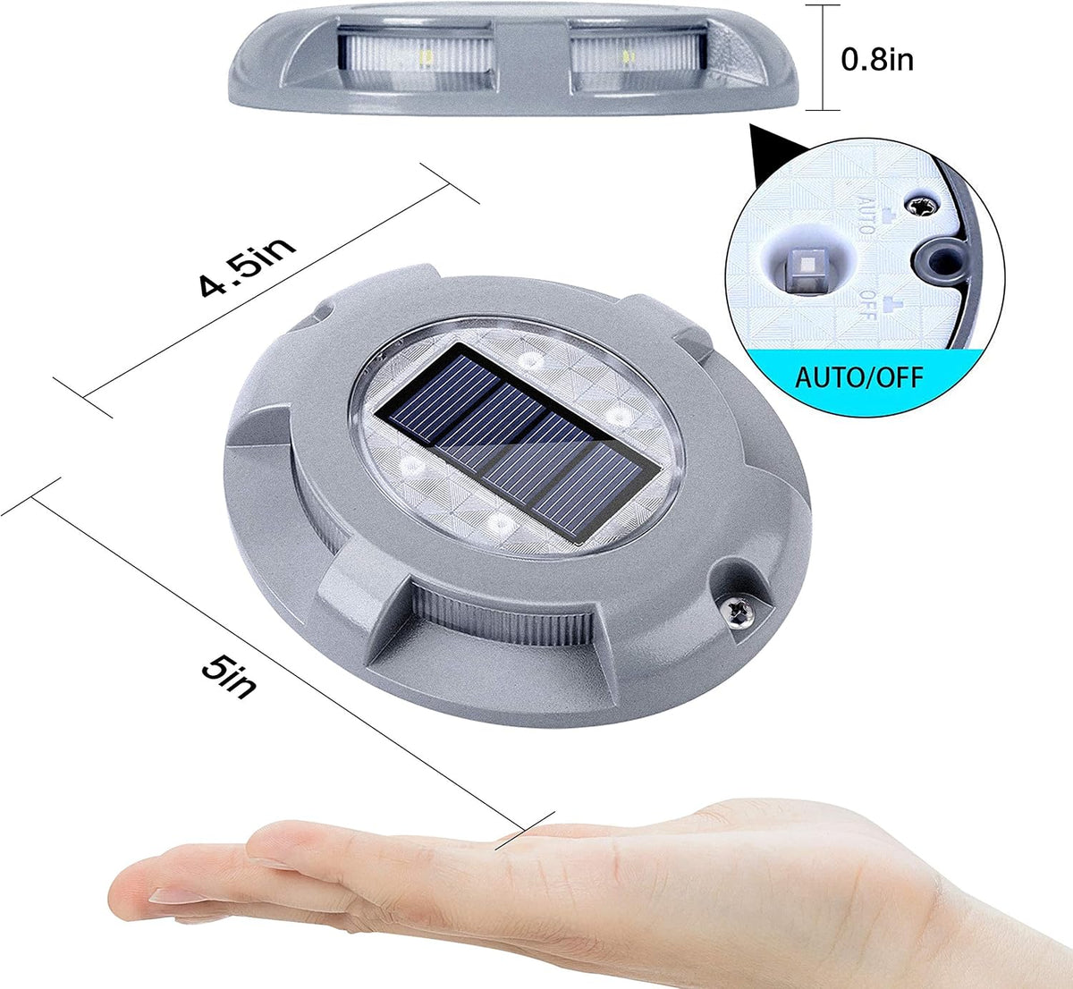 SIEDiNLAR Solar Deck Lights Outdoor LED Driveway Dock Lights, 12 Pack, Blue
