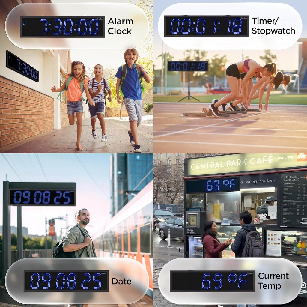 Ivation Large Outdoor Waterproof Digital Clock w/Big Display & Timer, 36"