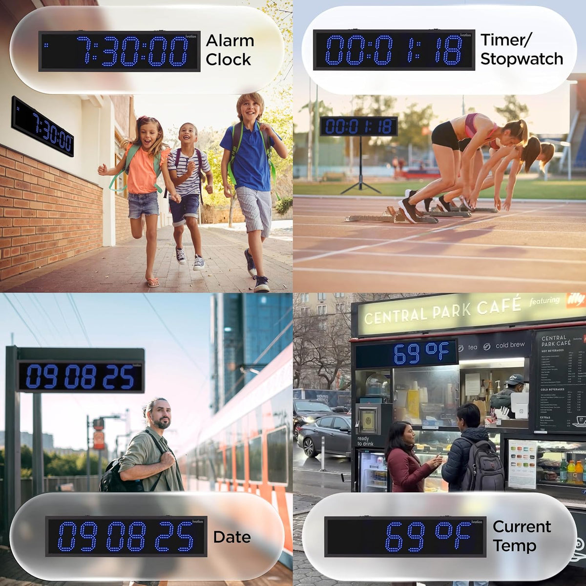 Ivation Large Outdoor Waterproof Digital Clock w/Big Display & Timer, 36"