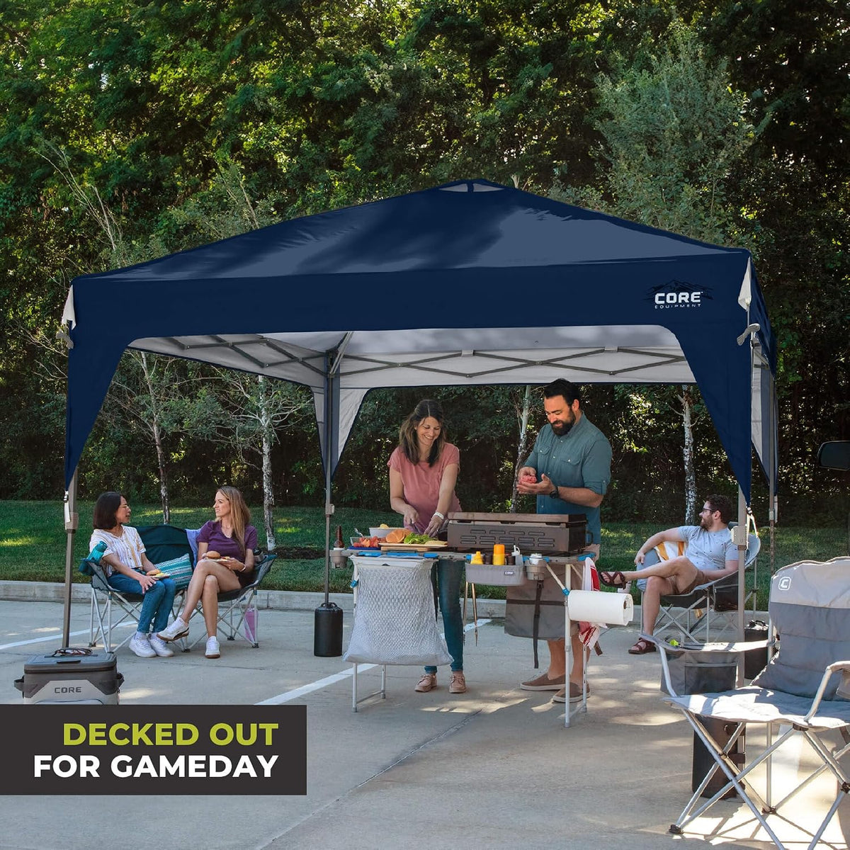 CORE 10x10 Replacement Top for Straight Leg Pop Up Canopy Tent | UPF 50+ Sun Protection with Vented Top and Built-in Storage Pockets