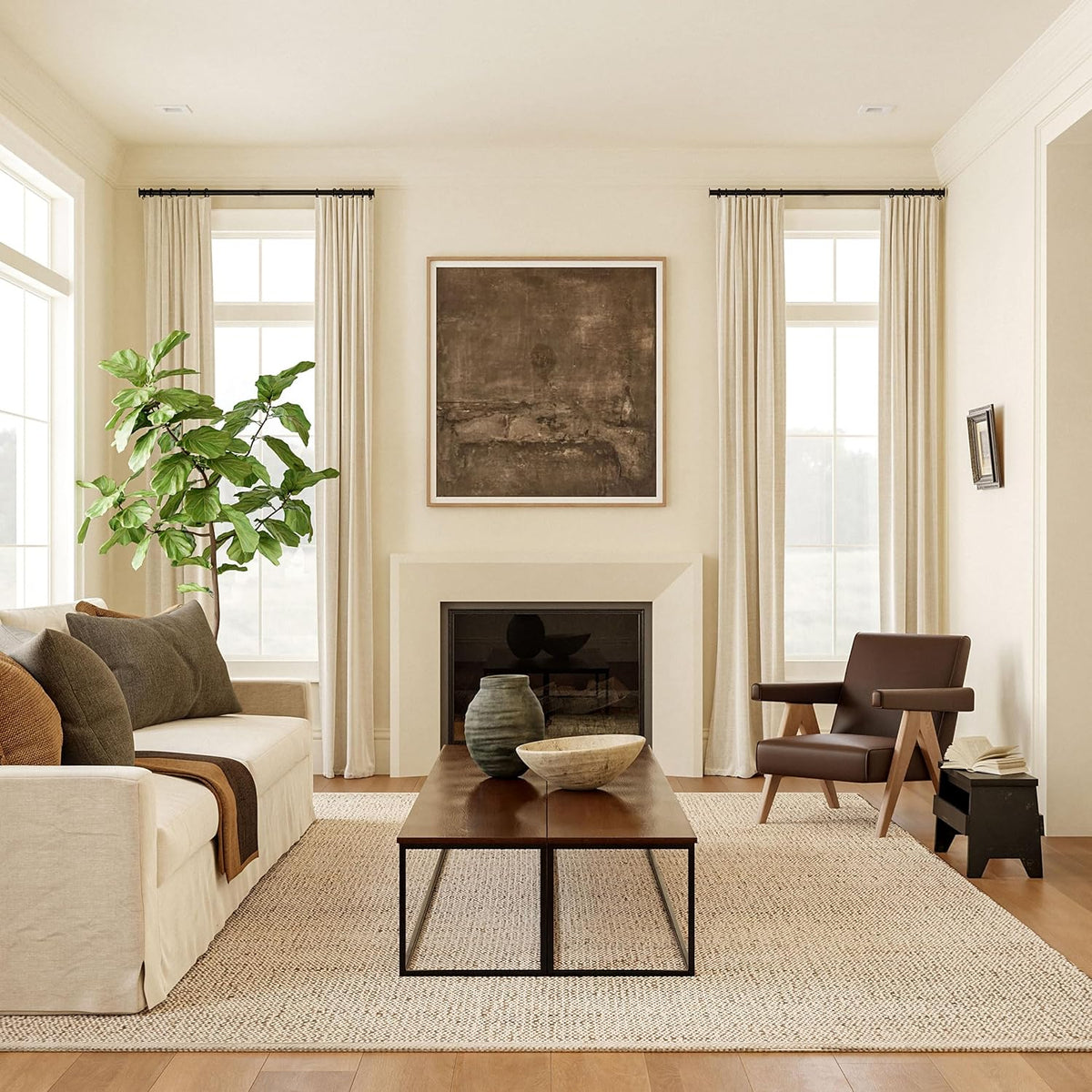 nuLOOM Elfriede Natural Solid Flatweave Area Rug, 3' x 4'